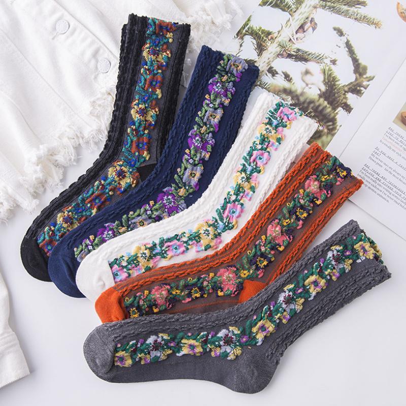 KnitBloom™ | Knitted Flower Socks | 5 Pack